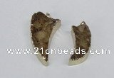 NGP2685 15*30mm - 25*45mm horn druzy citrine pendants