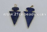 NGP2690 25*40mm - 30*55mm arrowhead lapis lazuli pendants