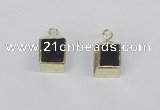 NGP2731 11*13mm - 12*15mm cube smoky quartz gemstone pendants