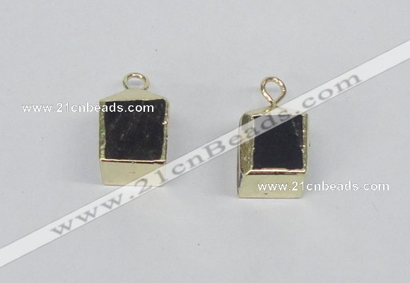 NGP2731 11*13mm - 12*15mm cube smoky quartz gemstone pendants