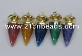 NGP2744 20*45mm - 20*50mm cone agate gemstone pendants wholesale