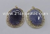 NGP2756 50*60mm oval agate gemstone pendants wholesale