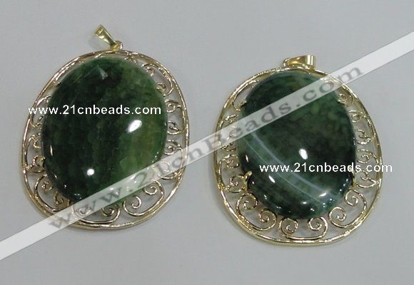 NGP2759 50*60mm oval agate gemstone pendants wholesale