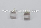 NGP2778 10*12mm - 12*14mm cube white crystal gemstone pendants