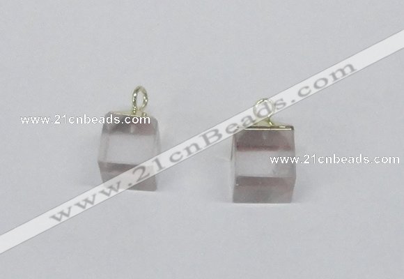 NGP2778 10*12mm - 12*14mm cube white crystal gemstone pendants