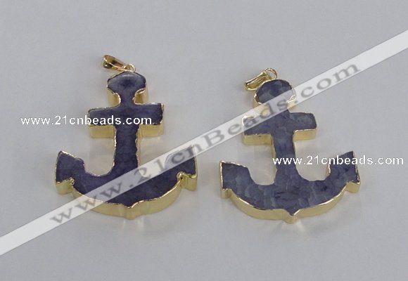 NGP2785 40*50mm anchor agate gemstone pendants wholesale