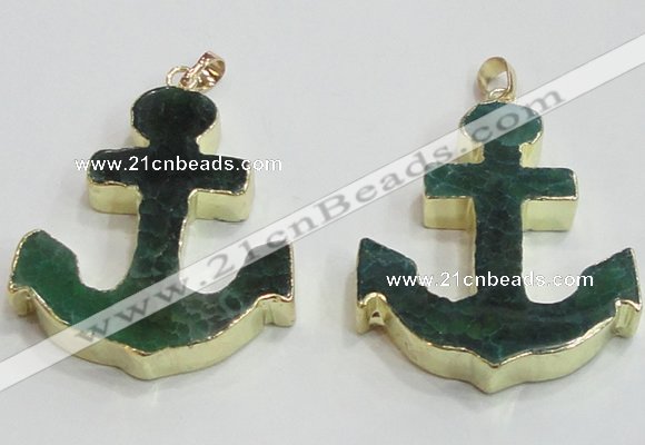 NGP2788 40*50mm anchor agate gemstone pendants wholesale