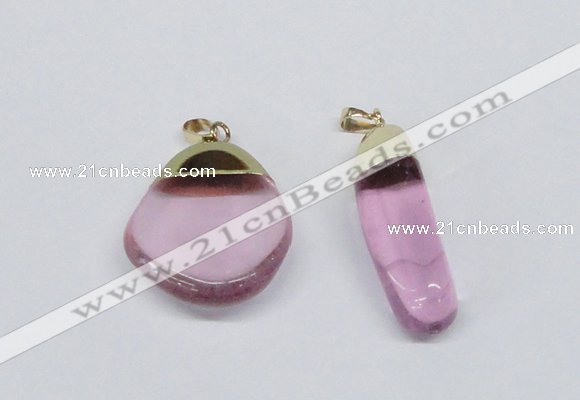 NGP2796 15*30mm - 25*35mm freeform crystal glass pendants wholesale