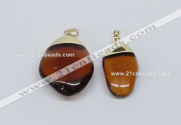 NGP2797 15*30mm - 25*35mm freeform crystal glass pendants wholesale