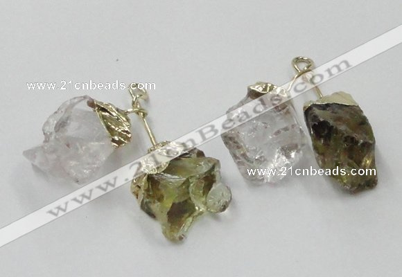 NGP2808 18*25mm - 20*25mm nuggets mixed quartz pendants wholesale