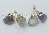 NGP2810 18*25mm - 20*25mm nuggets mixed quartz pendants wholesale