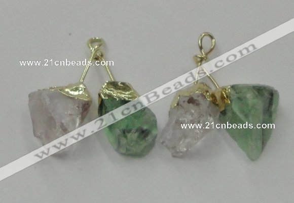 NGP2811 18*25mm - 20*25mm nuggets mixed quartz pendants wholesale