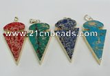 NGP2824 25*50mm - 27*55mm arrowhead sea sediment jasper pendants