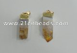 NGP2839 8*25mm - 12*40mm sticks druzy citrine gemstone pendants