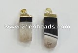 NGP2842 8*20mm - 12*40mm sticks druzy agate gemstone pendants