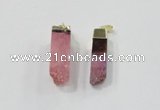 NGP2845 8*20mm - 12*40mm sticks druzy agate gemstone pendants