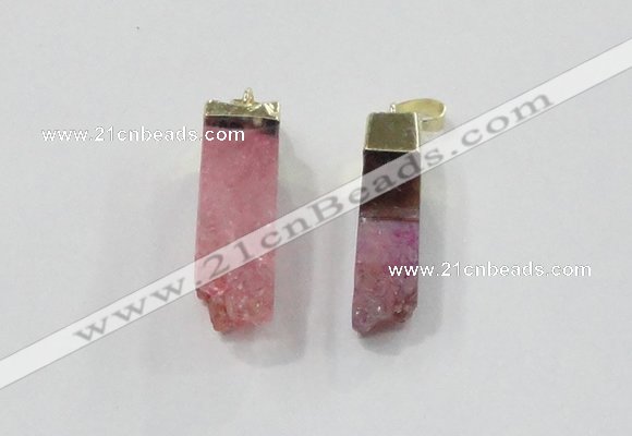 NGP2845 8*20mm - 12*40mm sticks druzy agate gemstone pendants