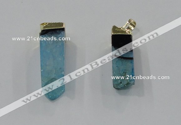 NGP2846 8*20mm - 12*40mm sticks druzy agate gemstone pendants