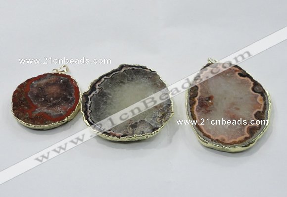 NGP2854 45*50mm - 55*70mm freeform druzy agate gemstone pendants