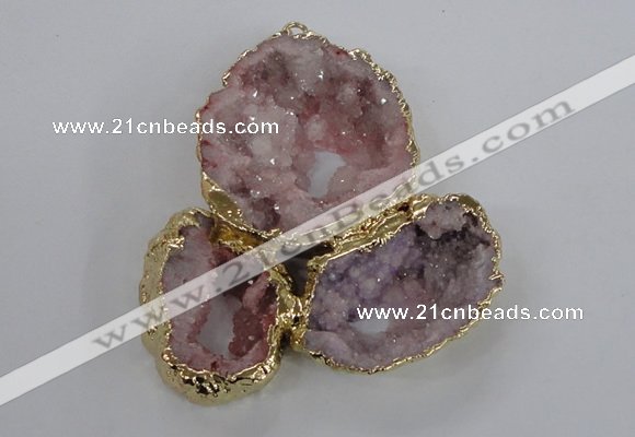 NGP2866 25*30mm - 40*45mm freeform druzy agate pendants