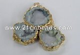 NGP2868 25*30mm - 40*45mm freeform druzy agate pendants