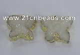 NGP2870 40*50mm - 45*55mm butterfly druzy agate pendants wholesale