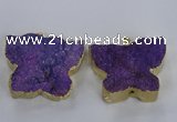 NGP2872 40*50mm - 45*55mm butterfly druzy agate pendants wholesale