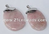 NGP2879 45*65mm - 50*70mm freeform rose quartz gemstone pendants