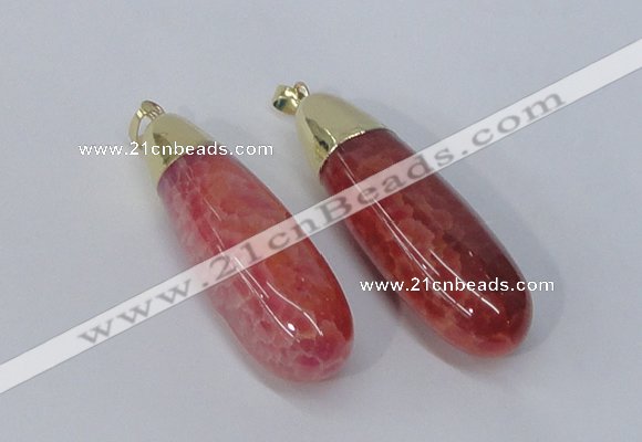 NGP2920 16*58mm - 18*60mm teardrop agate gemstone pendants