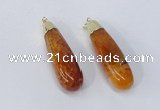 NGP2921 16*58mm - 18*60mm teardrop agate gemstone pendants