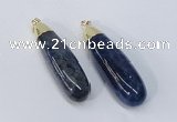 NGP2922 16*58mm - 18*60mm teardrop agate gemstone pendants