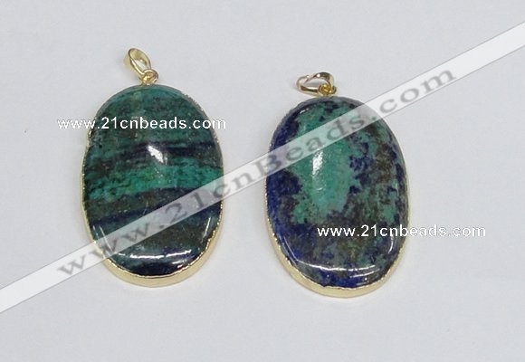 NGP2929 30*50mm - 32*52mm oval chrysocolla pendants