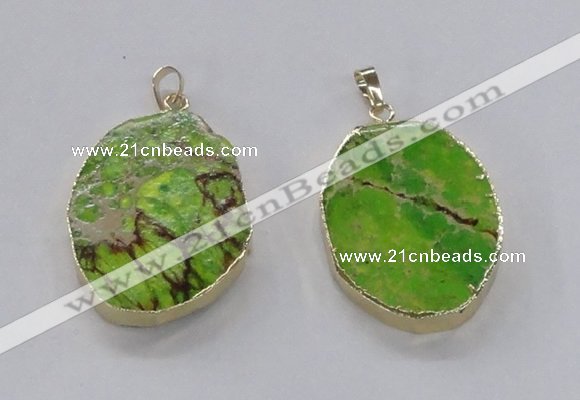 NGP2943 25*35mm – 35*45mm freeform sea sediment jasper pendants