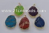 NGP2947 25*35mm – 35*45mm freeform sea sediment jasper pendants