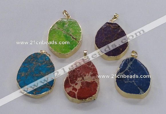 NGP2947 25*35mm – 35*45mm freeform sea sediment jasper pendants