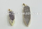 NGP2953 10*25mm - 12*40mm freeform druzy agate pendants wholesale