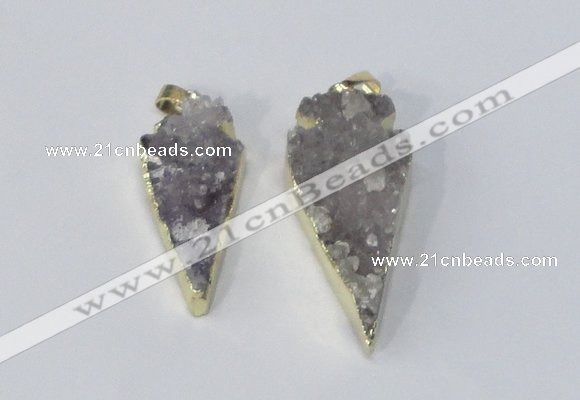 NGP2954 15*35mm - 20*45mm arrowhead druzy agate pendants wholesale