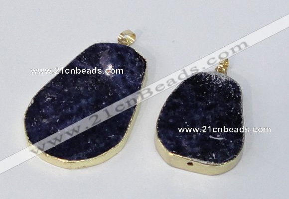 NGP2956 25*35mm - 35*45mm freeform sodalite pendants wholesale