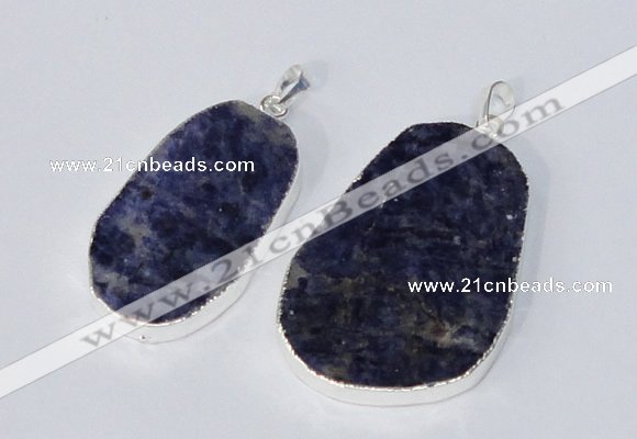 NGP2957 25*35mm - 35*45mm freeform sodalite pendants wholesale
