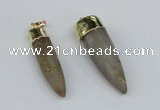 NGP2959 10*40mm - 15*50mm bullet agate gemstone pendants