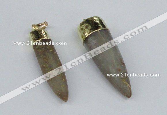 NGP2959 10*40mm - 15*50mm bullet agate gemstone pendants