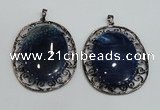 NGP2972 50*60mm oval agate gemstone pendants wholesale