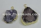 NGP2976 25*30mm – 25*35mm freeform druzy agate pendants