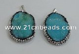 NGP2982 25*35mm – 30*40mm freeform druzy agate pendants