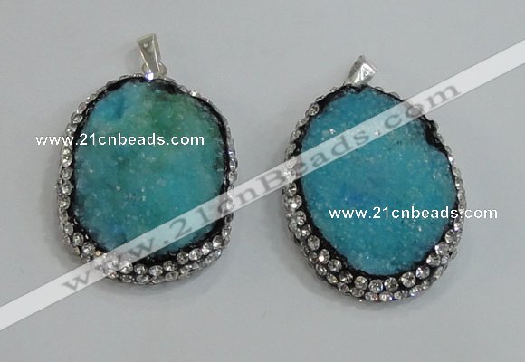 NGP2982 25*35mm – 30*40mm freeform druzy agate pendants