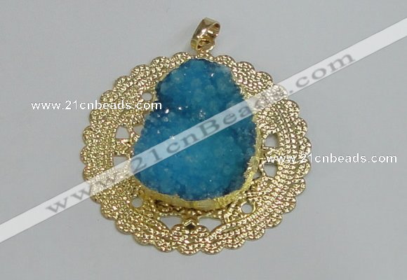 NGP2991 50mm - 52mm freeform druzy agate pendants