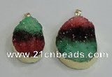 NGP2996 25*35mm – 30*40mm freeform druzy agate pendants