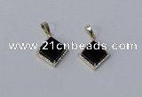 NGP3011 12*12mm diamond agate gemstone pendants wholesale