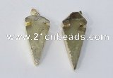 NGP3028 15*35mm – 20*50mm arrowhead lemon quartz gemstone pendants