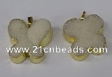 NGP3040 25*30mm - 30*35mm butterfly druzy agate pendants wholesale